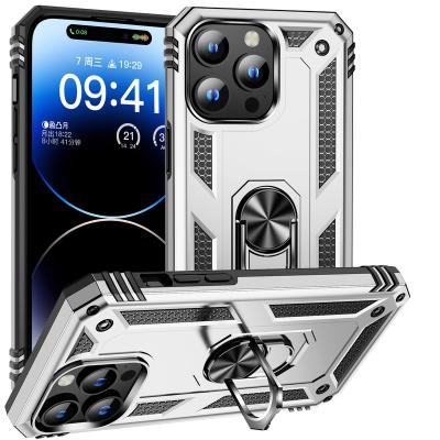 China Shockproof Luxury Armor Phone Case with Ring Stand Shockproof Tpu Back Cover New Mobile Phone Shockproof Case for iPhone 15 Pro Max for sale