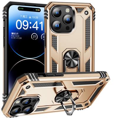 China Shockproof New design for iphone 15 pro max hot selling with metallic ring kickstand phone case for sale