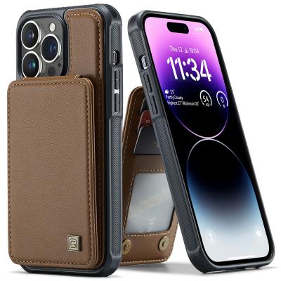 China Shockproof Wholesale Custom Mobile Phone Case Protective Sleeve With Card Bag Wallet Card Holder For iPhone 15 for sale