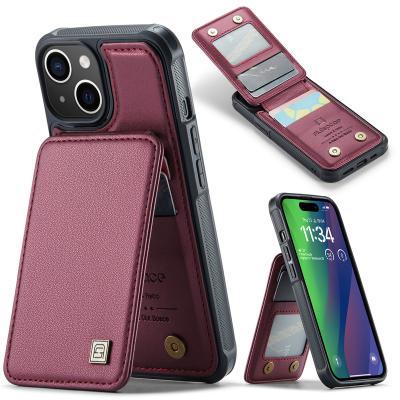 China Shockproof Cards Pocket Wallet Leather Mobile Phone Case for iPhone 15 Pro Max Purse Card Holder Cover for sale