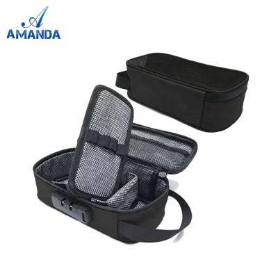 China Multifunctional Case Activated Carbon Scratching Flexible Pouches Smell Water Proof Filter Nylon Frame Smell Proof Bag With Combination Lock for sale