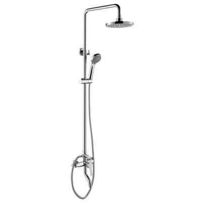 China With Slide Bar Chrome Bathroom Water Shower Set System Price in China Bath & Shower Faucets Single Handle for sale