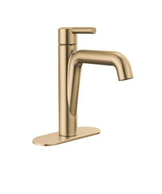 China Metered Faucets Brushed Gold Bathroom Faucet Champagne Bronze Single Hole Bathroom Faucet Single Handle Bathroom Faucet for sale