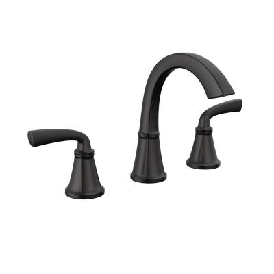 China Metered Faucets Widespread Bathroom Faucet 3 Hole Matte Black Bathroom Faucet Bathroom Sink Faucet for Sink 3 Hole for sale