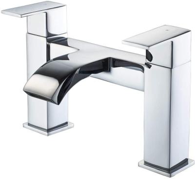 China Metered Faucets Chrome Bath Mixer tap Waterfall Tub Taps Square Bathroom Bath Tap Brass Mixers Faucet for sale