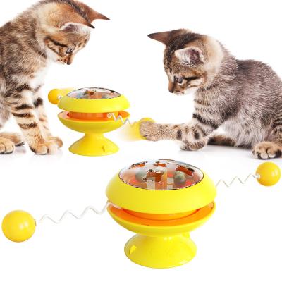 China Cat Toys Gyro Rotary Feeding Puzzle Roller Stocked Pet Toy Interactive Cat Toys Dog/Cat Slow Feeder for sale