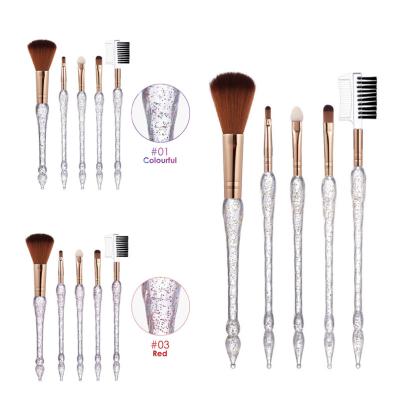 China Wholesale Transparent Crystal Makeup Brush Set Crystal Handle Makeup Brushes Customa Synthetic Colorful Handle Makeup Hair Cosmetic Brushes for sale