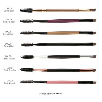 China Custom Eyebrow Spoolie Brush Free Sample Spoolie Brush Thin Angled Eyebrown Brush Logo Brush With Bag for sale