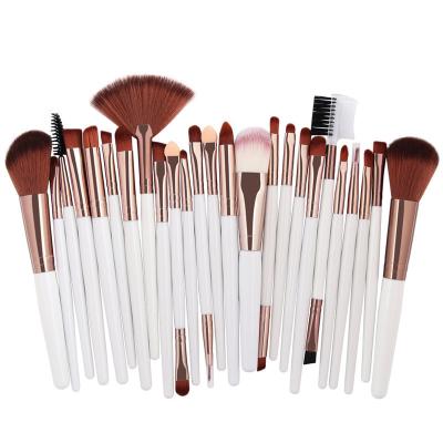 China Angular blush private label 25pcs makeup brush set pincel de maquiagem Rose Gold Professional Makeup Sets white women make up brush kit for sale