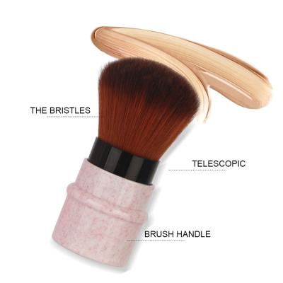 China Angular Blush Wholesale Professional Retractable Kabuki Makeup Brushes Face Powder To Sweep Loose Powder Blush Multifunctional Make Up Brush for sale