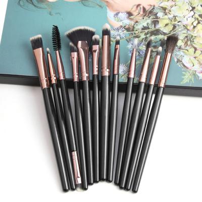 China Angular Blush Makeup Brush Wholesale Private Label 12pcs Face/Eye Soft Dense Synthetic Hair Plastic Handle Makeup Brush Set for sale