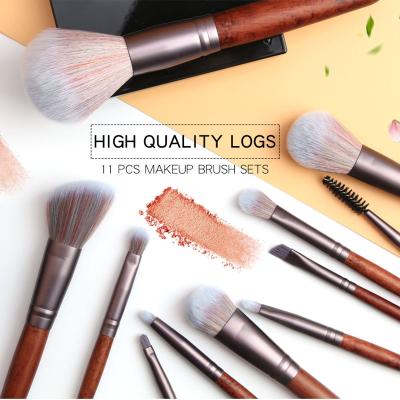 China Angular Blush NEW Brush Make To Install Luxury Brand Base Brush Kit Wholesale Wood Handle Private BROWN Makeup Cosmetic Brushes for sale