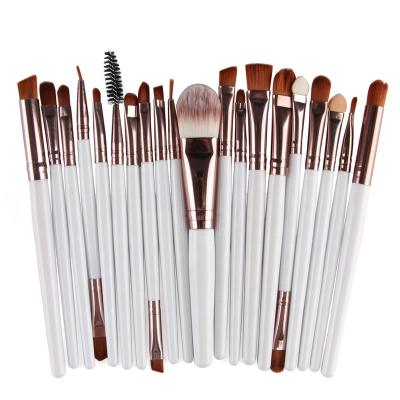 China Angular blush brushes 20pcs lace makeup brush Kit Wholesale Plastic Handle Private label base blue black cosmetic brushes makeup set brush for sale