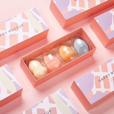 China Wholesale Soft/Elastic Makeup Sponge 4pcs Cosmetics Blender Sets Beauty Base Non Latex Makeup Sponge Puff Private Label Packaging Box for sale