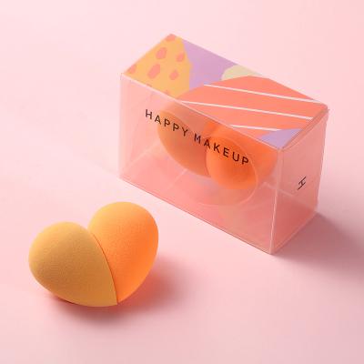 China skin-friendly customized cosmetics sponge heart shape makeup blender set beauty base latex makeup sponge puff private label no with box for sale