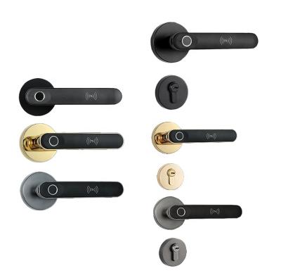 China Best Security High Quality Smart Lock Electronic Biometric Fingerprint Wooden Doors Handle TTlock APP Mobile Lock TF33 for sale