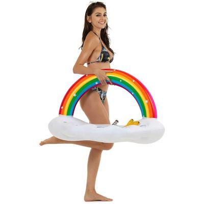 China PVC Rainbow Cloud Inflatable Drink Holder, Pool Float Party Accessories For Water Fun for sale