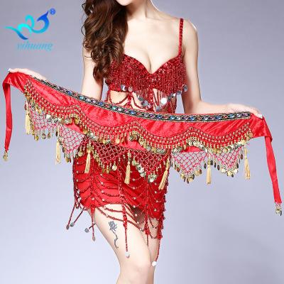 China 2019 New Design Women's Handmade Bollywood Dance Hip Scarf Gold Coin The Belly Dance Costume Wrap Belt In Stock for sale