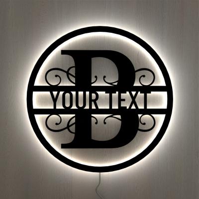 China Custom Buildings Store Name Neon Sign Wall With Stainless Steel Led Neon Light Sign For Wedding / Living Room Decoration for sale