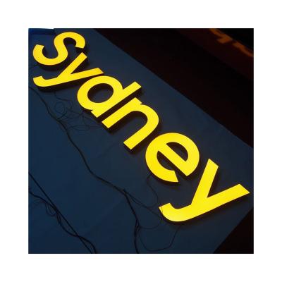 China Powder Coated Color Outdoor Store Front Business Sign 3D Metal Company LOGO Lit LED Letter Signs Channel Letters Signage Front for sale