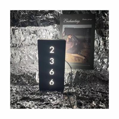 China Modern Custom Hotel Led 3D House Number Plate Metal Plaques And Backlit House Building Number for sale