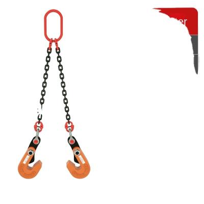 China Garment Shops hot sale lifting chain sling with clevis grab hooks customized lifting chains adjustable 2 leg chain sling for sale