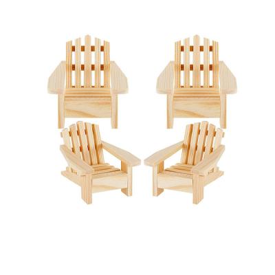 China Mid-Century Chair Nodel Mini House Accessories Wooden Furniture Wooden Topper Christmas Decorations For Doll Modern Wooden Room for sale