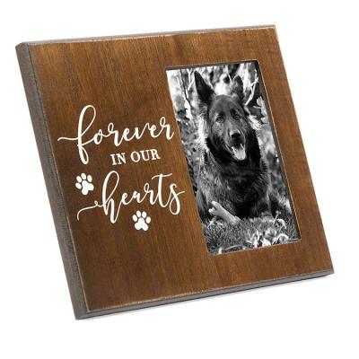 China Customized Viable Paw Prints Sympathy Wall Hanging Picture Frame Puppy Cat Pet Memorial Gifts Wooden Dog Table Frames for sale