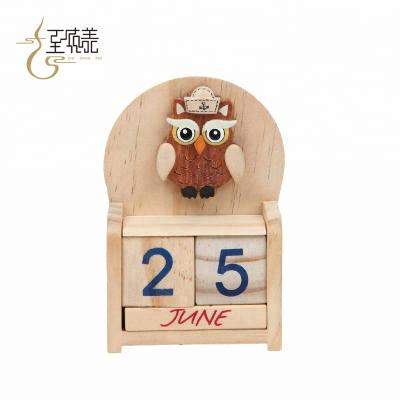 China Good Quality Perpetual Table Calendar Desk Blocks Wooden Religious Advent Calendar for sale