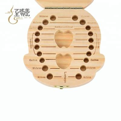 China Wooden Box Specially Design Deciduous Tooth Tooth Keeper Wooden Box for sale