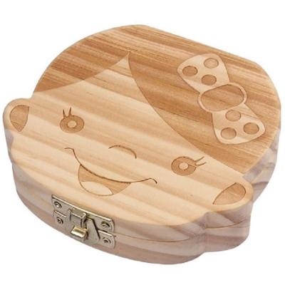 China Contemporary Hot Selling Cheap Customized Pine Wood Milk Tooth Box for sale