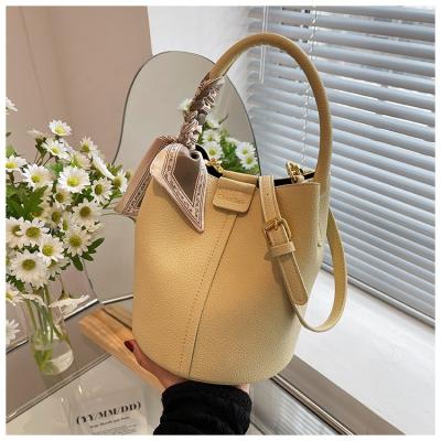 China SXCCYH New Handbag Summer Waterproof Premium Design Small Bucket Bag Women's Soft Silk Scarf Women's Shoulder Bag for sale