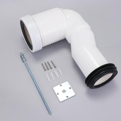 China Factory Price Bathroom WC PVC Elbow Waste Pipe Waterproof Toilet Plastic Sanitary Toilet Pan Connector WC for sale