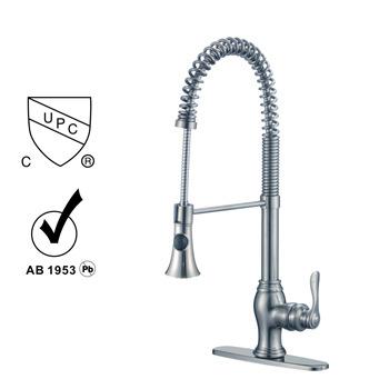 China Pull Down Sense Faucets Pull Down Deck Kitchen Sink Brass Faucet for sale