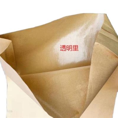 China Custom Recyclable Waterproof Woven Kraft Paper Moisture Proof Woven Plastic Bag Compound Kraft Paper PP Bag for sale