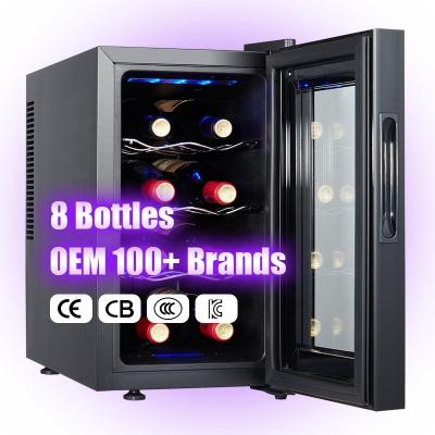 China Thermoelectric Single Fridge Eight Zone Car 8 Bottle Wine Cooler for sale