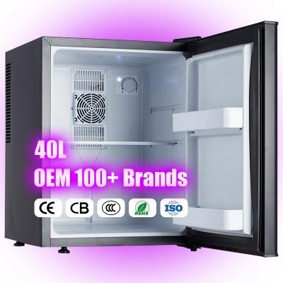 China THERMOELECTRIC Custom Made Hotel Mini Fridge Hotel Room 40 Liter Mini Bar Fridge Glass Door for sale