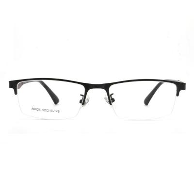 China Wholesale Casual Time Eyewear Glasses New Product Half Rim Optical Frame Stock for sale