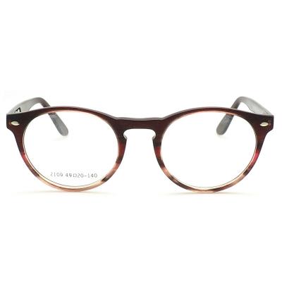 China Hot Selling Casual Time Women Round Dark Green Vintage Glass Acetate Spring Hinge Optical Frames for sale