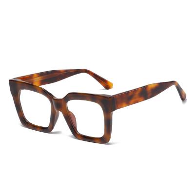 China Fast Shipping Square Glasses Custom Color Acetate Frame Custom Color Casual Time Square Candy Blue Light Glass Blocking Eyeglasses Frames for sale