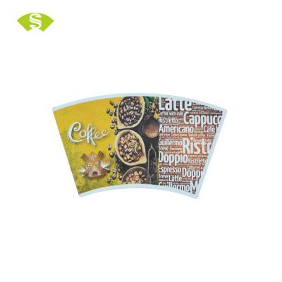 China Disposable Chinese good printing double coffee paper cup fan for sale