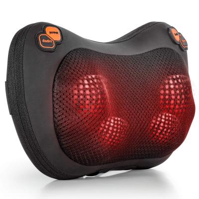 China Hot Selling Manual-wired Full Control Body Head Rolling Back Massagershiatsu Infrared Vibrating Neck Massager Kneading Pillow for sale