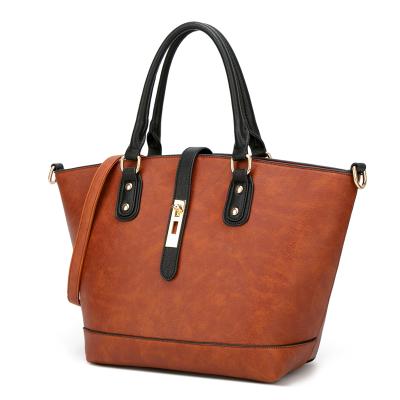 China Latest Vintage Fashionable Multi-fuction Handbag High Quality Lady PU Leather Tote Bag for sale