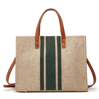 China High Quality Quality Canvas Striped China Suppliers Designer Fashion Tote Bag Bags Women Handbags for sale