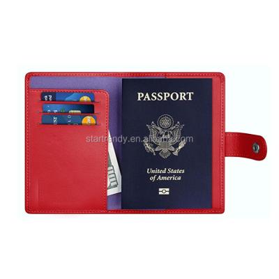 China 2018 New Products Customized Leather Credit Card Passport Cover Passport Holder RFID Protector for sale