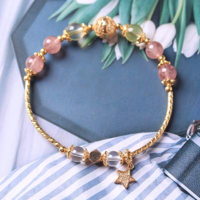 China CLASSIC Tasty Stretch Beaded Star Shaped Bracelets Crystal Wholesale Healing Natural Stone Simple Circle Bracelet for sale