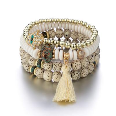 China High New Innovation Bracelet Ladies Jewelry Fashionable Bohemian Multilayer Beaded Tassel Bracelet Jewelry Charm Bracelet for sale