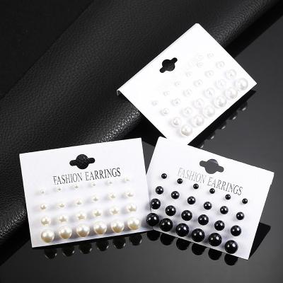 China 2021 TRENDY Hot Selling Elegant Classic Women 12 Pairs Set Freshwater Pearl Earrings Different Size for sale