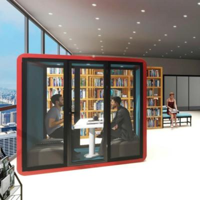 China Meeting Convertible Pod Office Soundproof Phone Booth As Privacy Cabin Acoustic Hollow Glass Office Telephone Booth Phone Booth Seating Sound Pod for sale