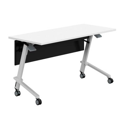 China Modern Collapsible Foldable Office Furniture Room And School Office Folding Training Table With Casters for sale